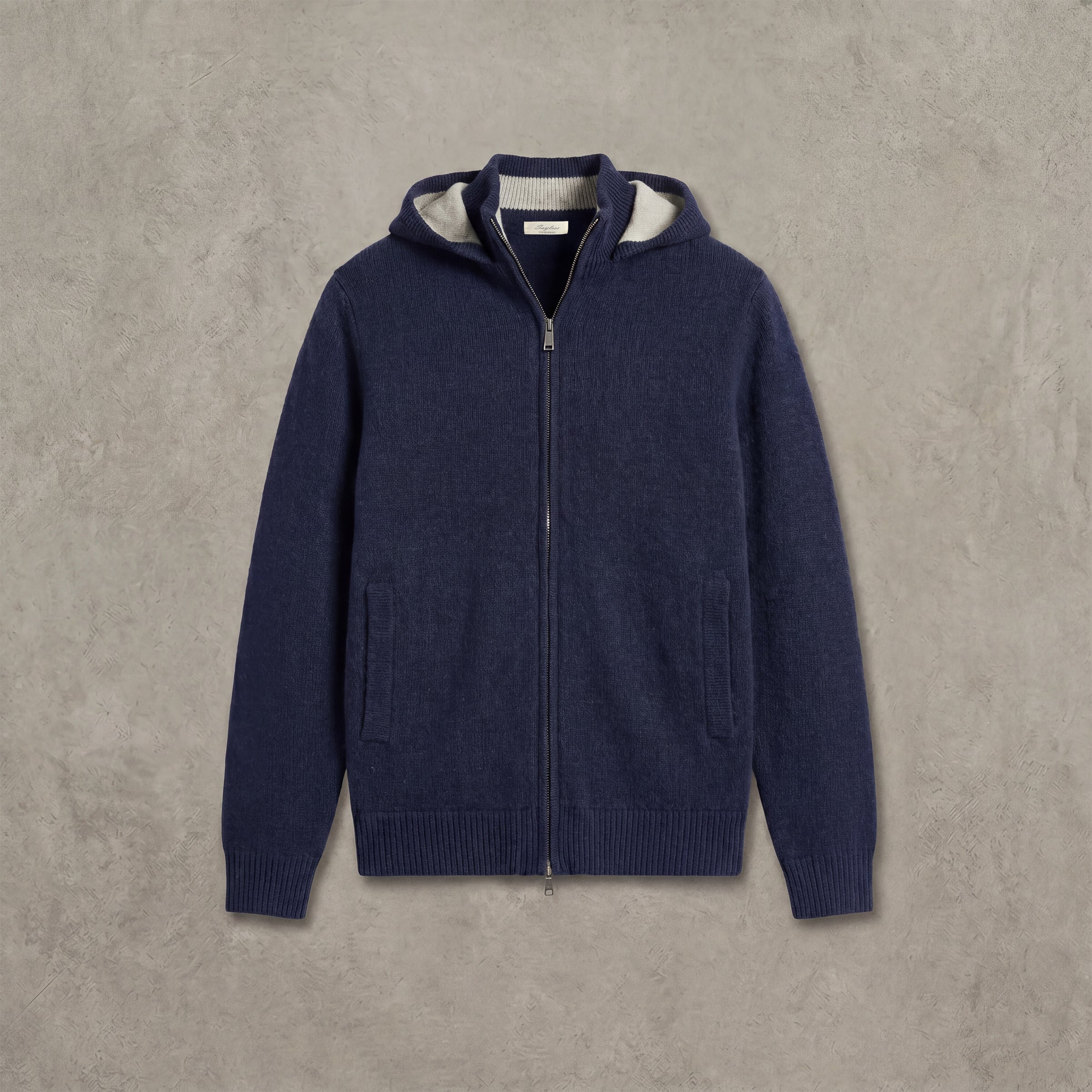 Double-Lined Cashmere Cardigan – Detachable Hood