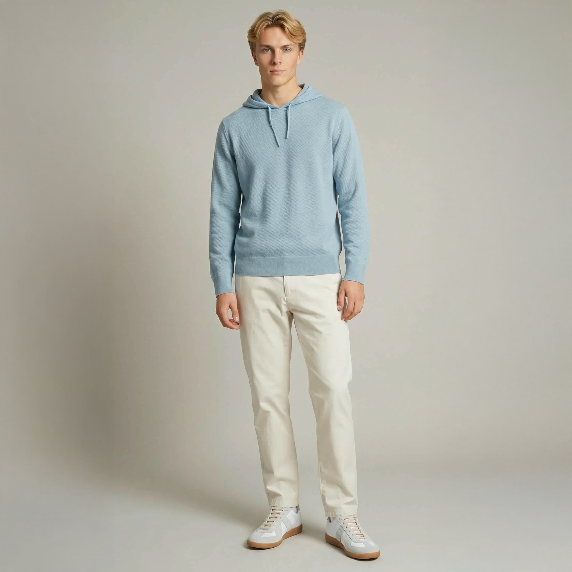 Ljusblå Kashmir Hoodie