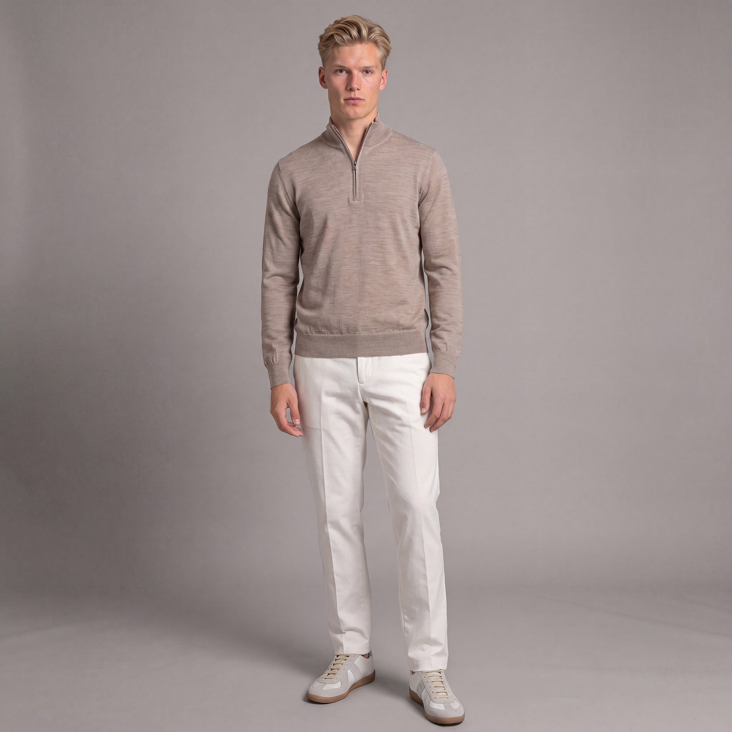 Augusto Quarter Zip - Camel