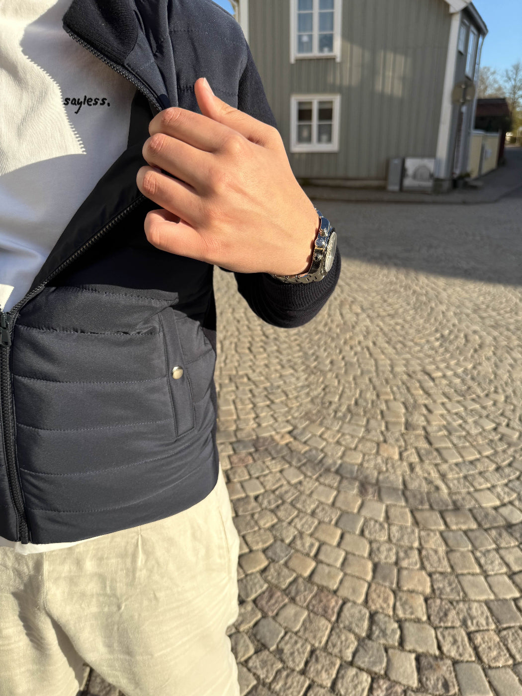 Merino Cardigan Zip Jacket Navy