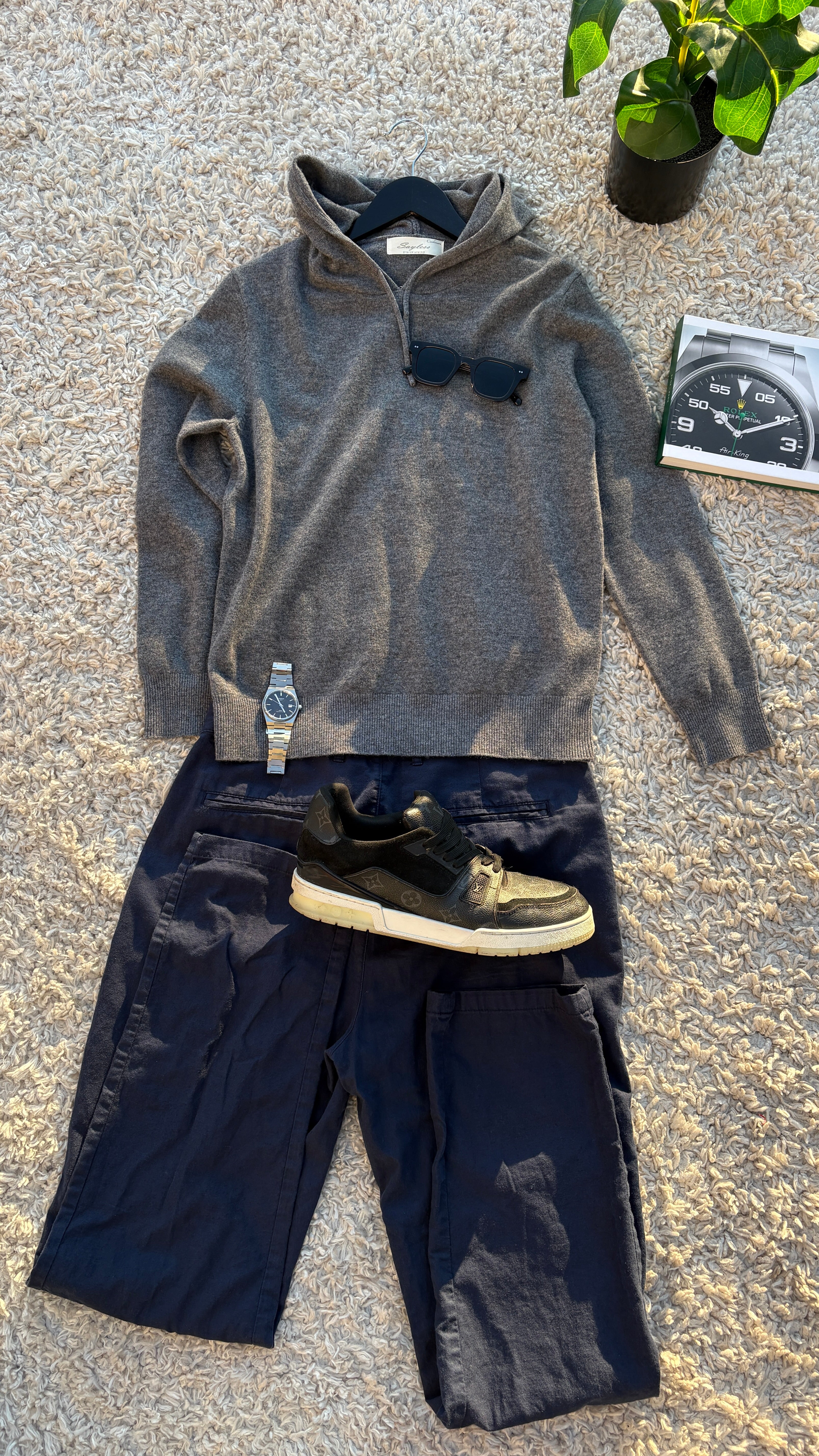 Mörkgrå kashmir hoodie | Dark grey cashmere hoodie