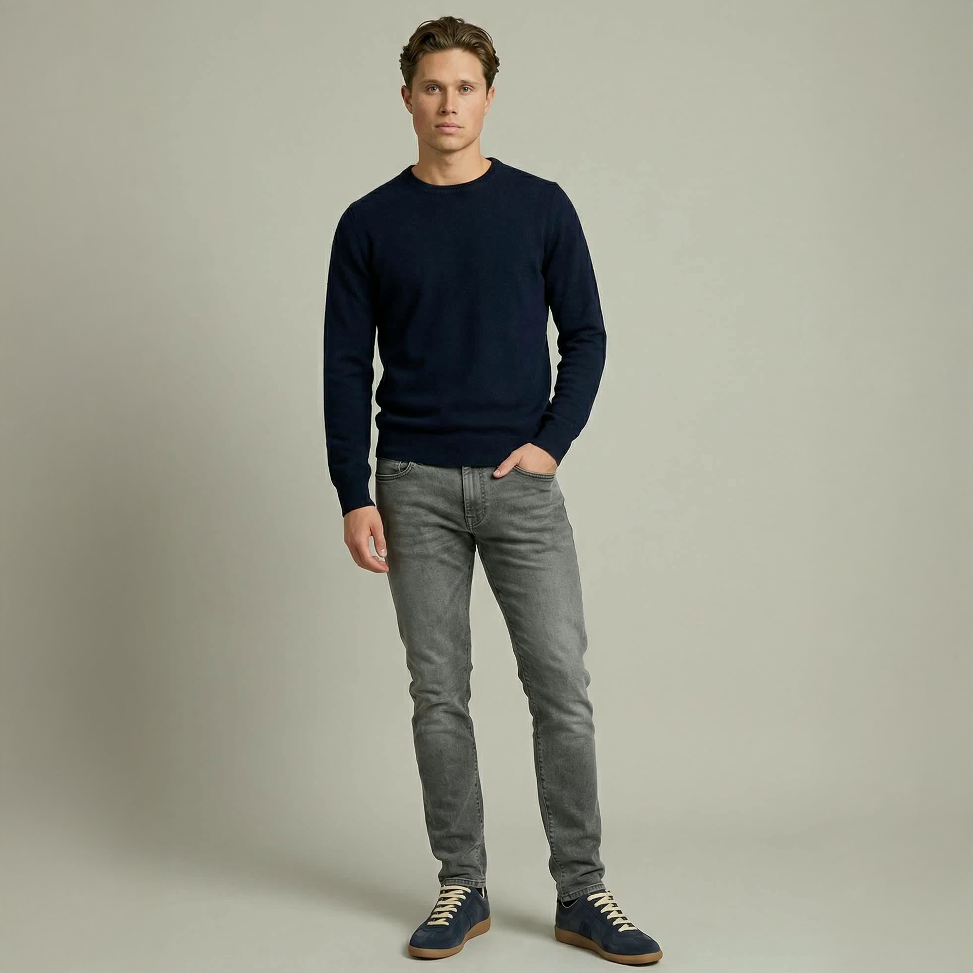 Marinblå Kashmir Sweatshirt