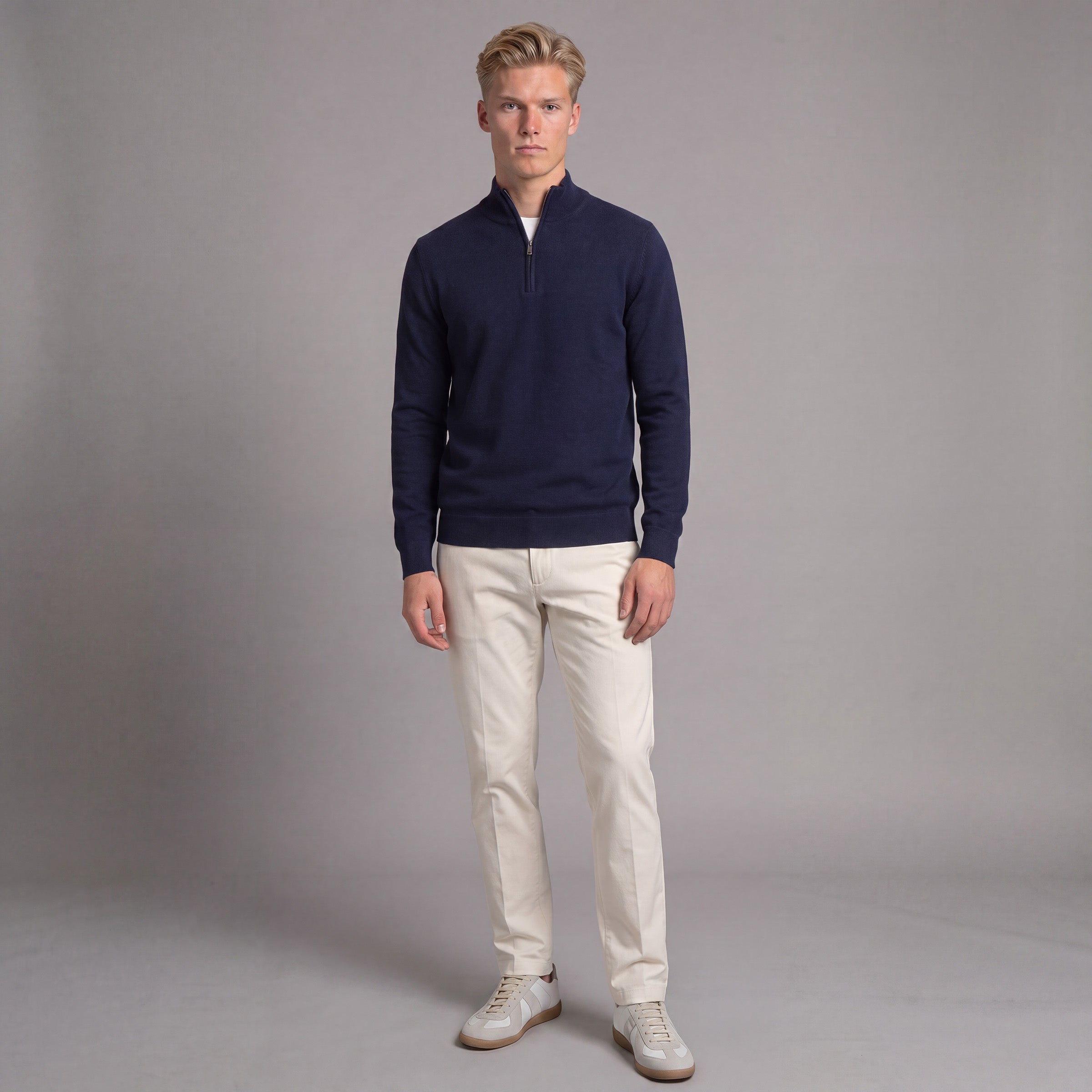 Augusto Quarter Zip - Navy