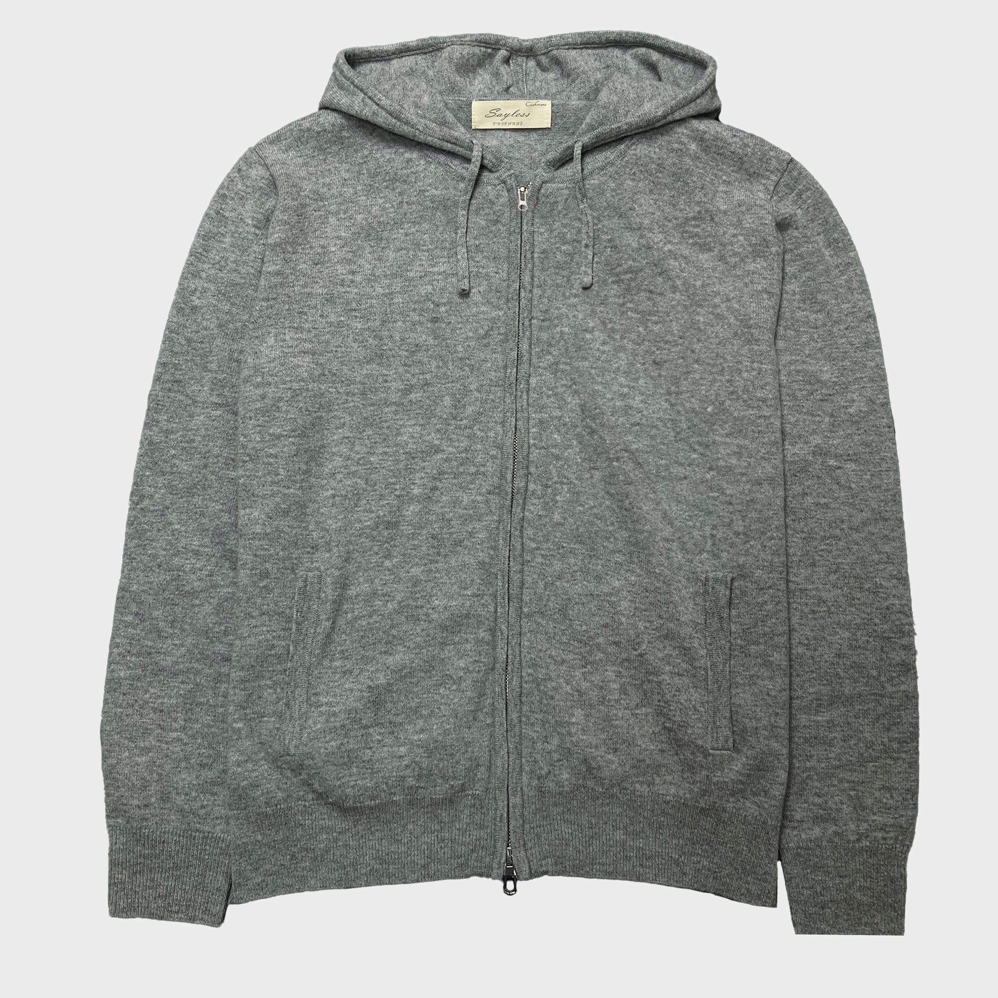 Grå Kashmir Zip Hoodie