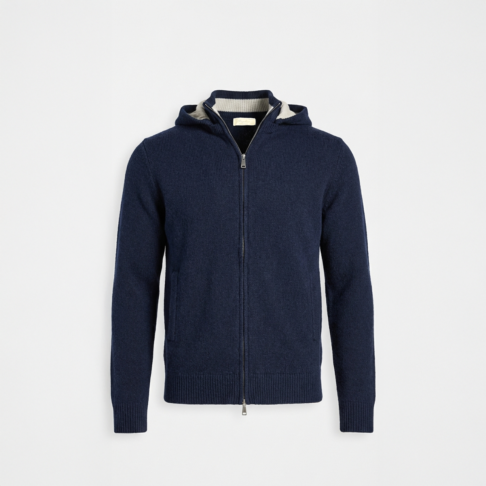 Double-Lined Cashmere Cardigan – Detachable Hood