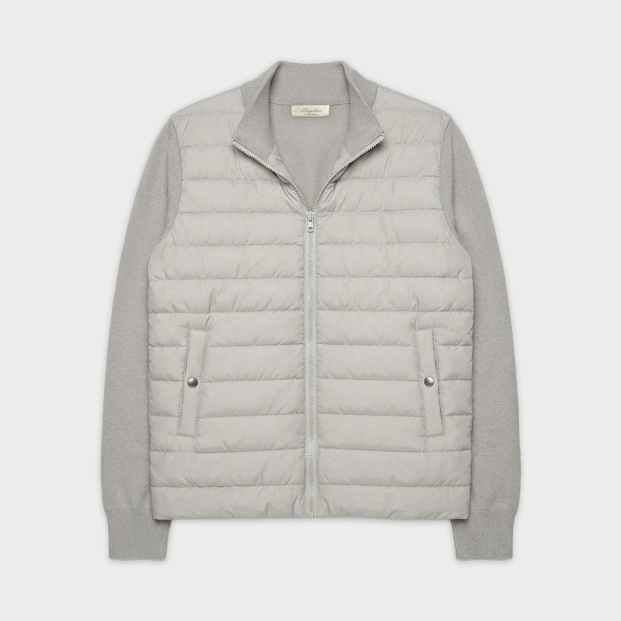 Merino Cardigan Zip Jacket Light Grey