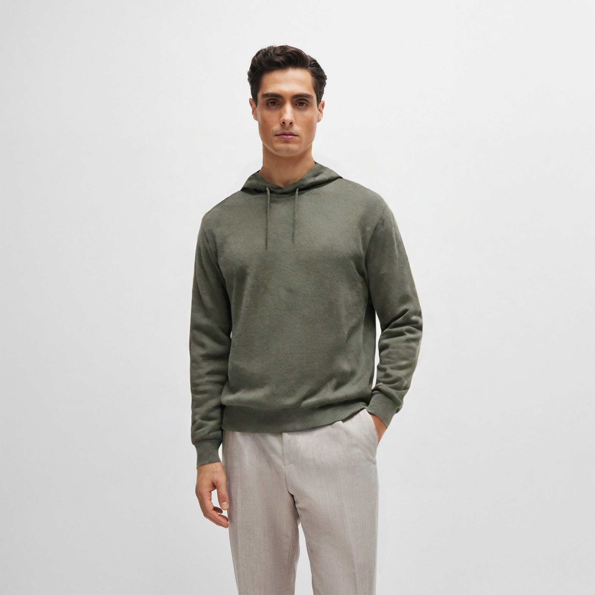 Olive Grön Kashmir Hoodie