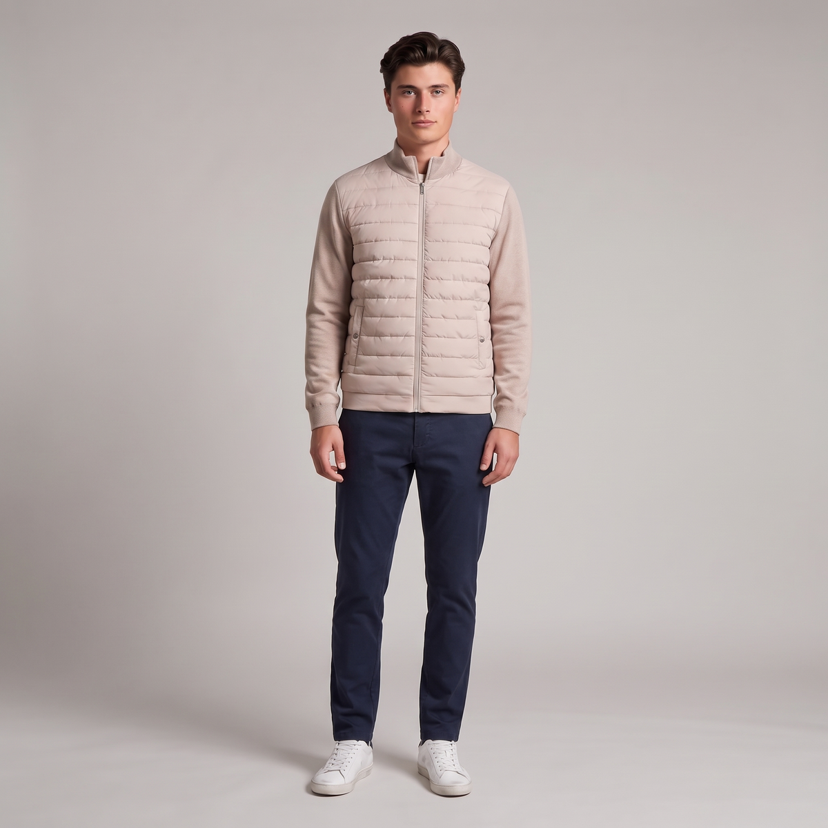 Merino Cardigan Zip Jacket Khaki