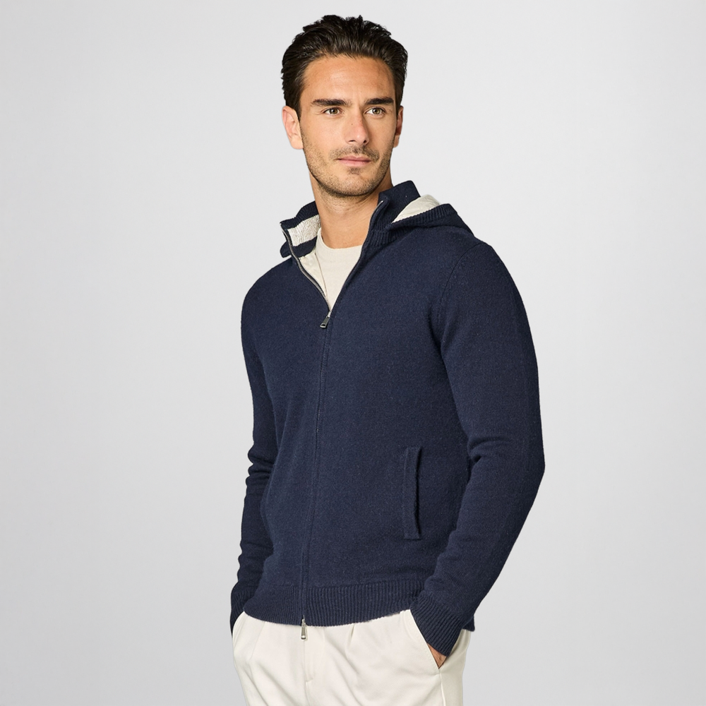 *PRE ORDER* Double-Lined Cashmere Cardigan – Detachable Hood