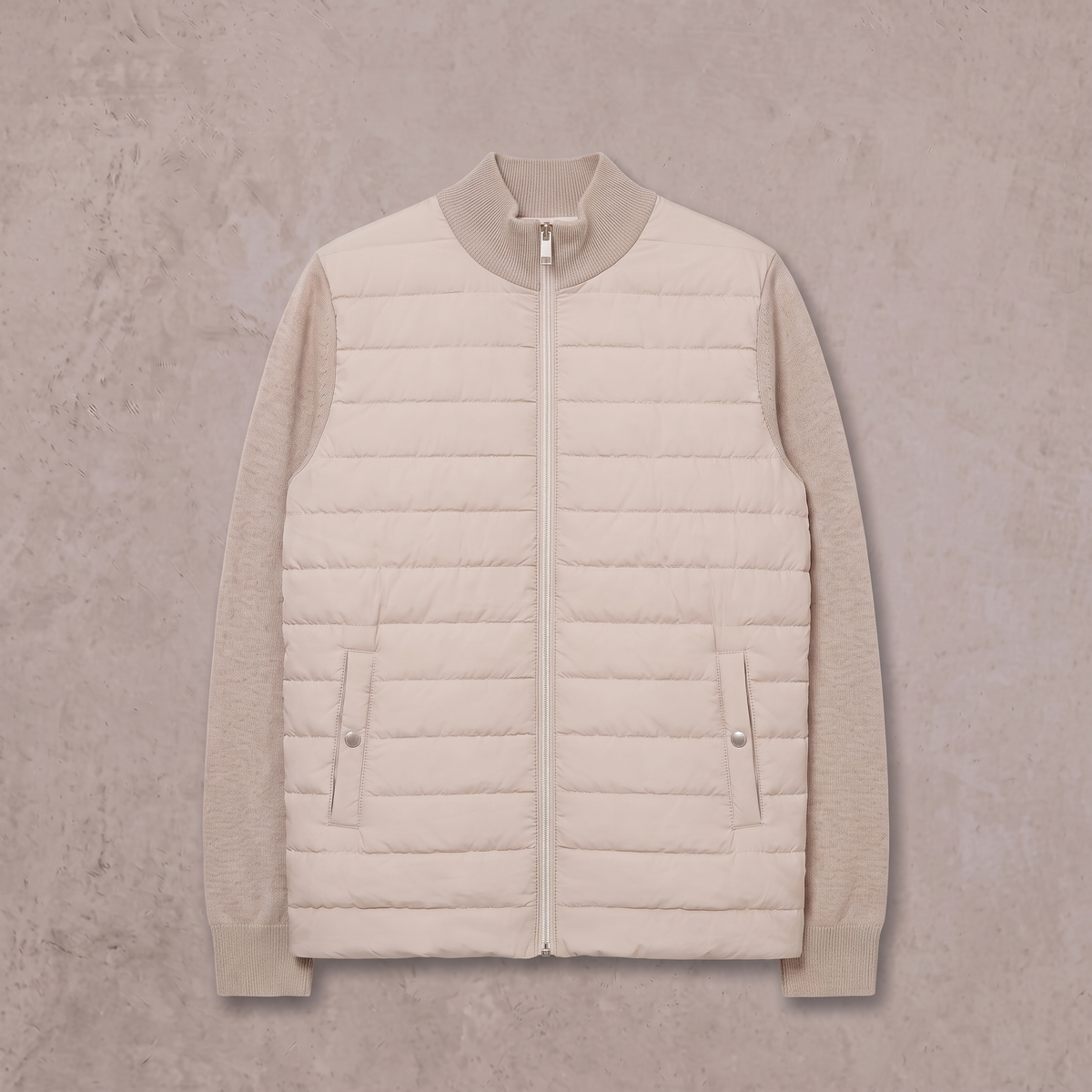 Merino Cardigan Zip Jacket Khaki